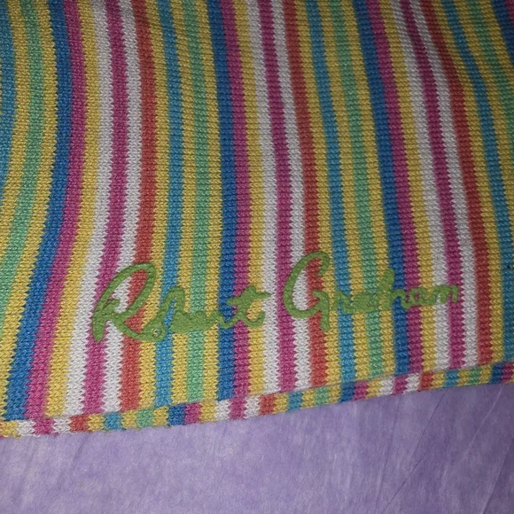 Robert Graham Multicolor Striped Crew Socks in Green, Yellow, Blue, Pink, White - Picture 5 of 7